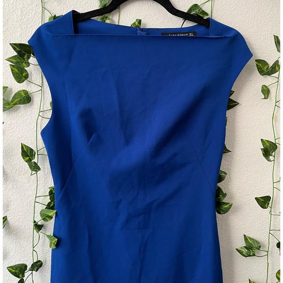Zara Royal Blue Fitted Dress - Picture 2 of 6